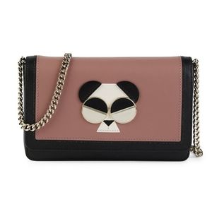 Kate Spade Gentle Panda Leather Crossbody Chain Wallet Bag